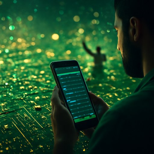 W33 Karachi user looking at phone